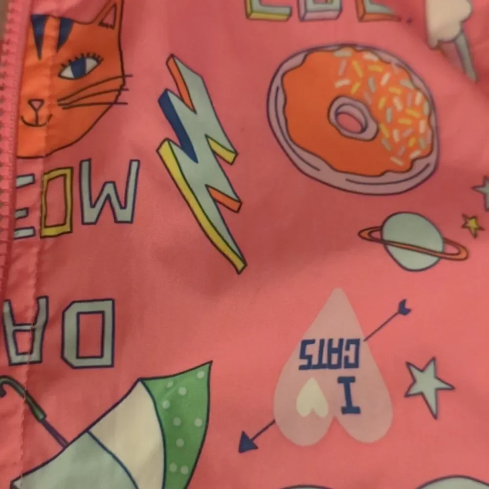 Carter's pink cat theme rain jacket‎ graphic print kawaii